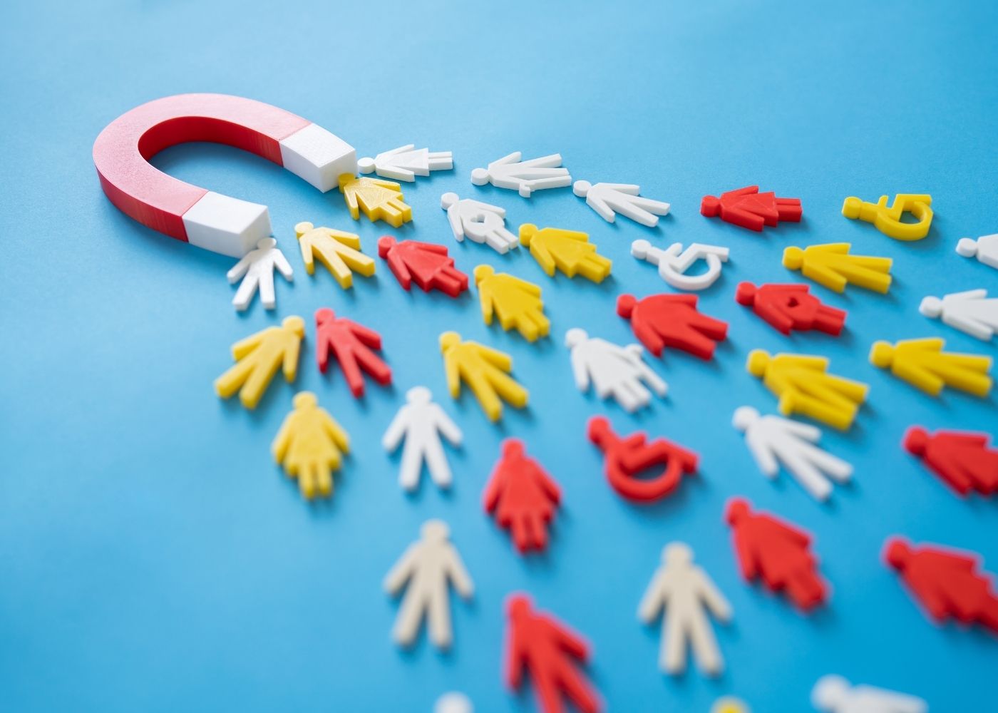 Magnet attracting different coloured client leads