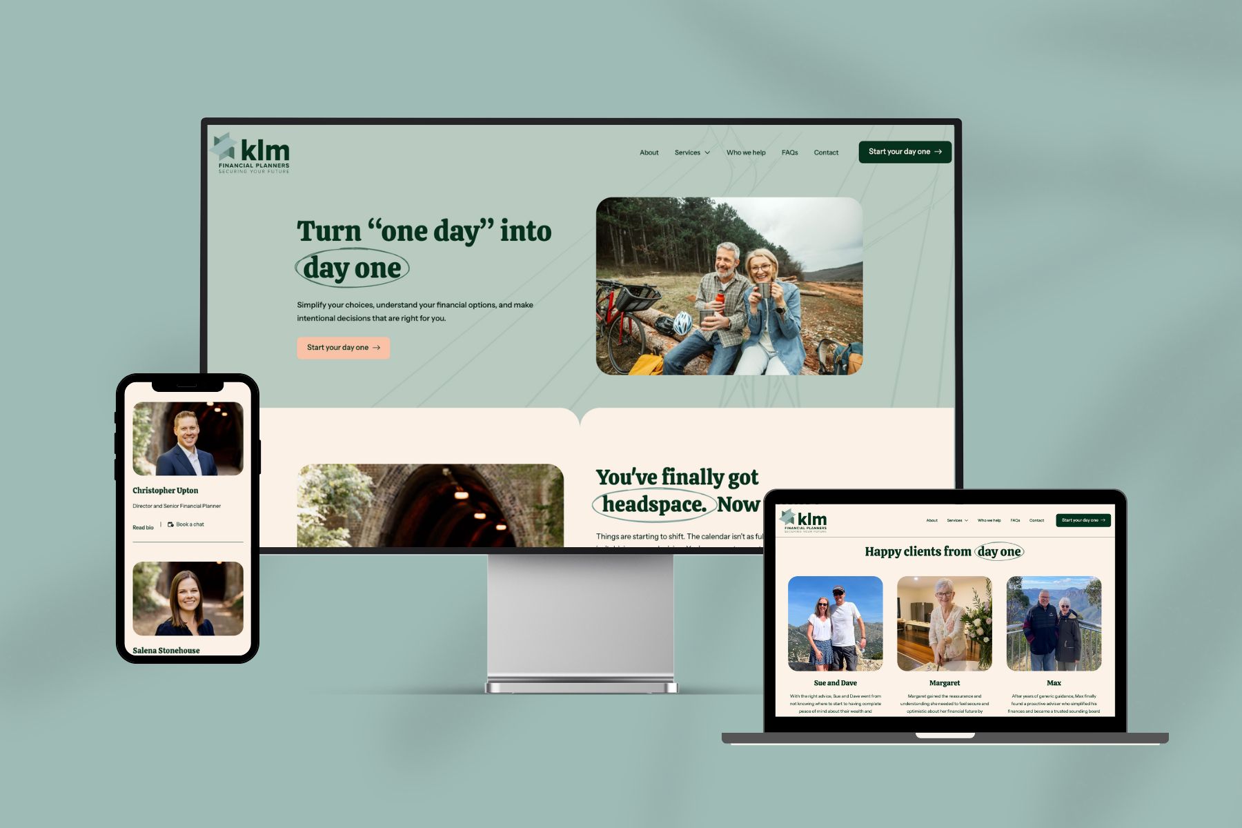 KLM Financial Planners multi screen display