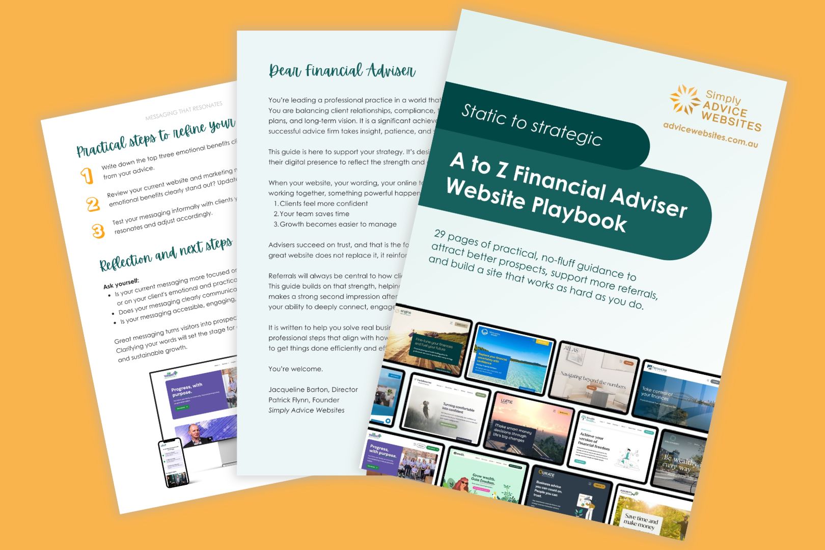 Overlapping 3 pages fan flyer