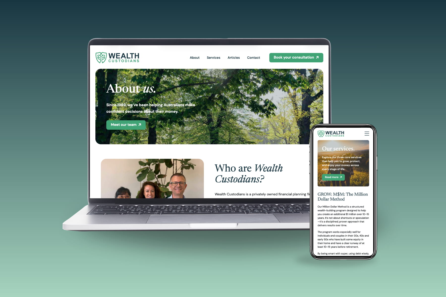 screen display wealth custodians website launch